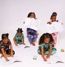 Load image into Gallery viewer, “I LOVE WHO I AM” ABC AFFIRMATIONS & TRACING Coloring Book with FREE “COLORS OF THE WORLD” Crayons Set