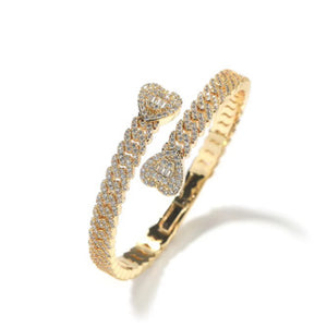 Double Heart Bangle - GOLD & SILVER - MIX & MATCH 3 for $75