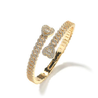 Double Heart Bangle - GOLD & SILVER - MIX & MATCH 3 for $75