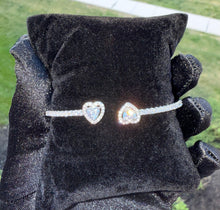 Load image into Gallery viewer, Twin Heart Bangle - GOLD &amp; SILVER - MIX &amp; MATCH 3 for $75
