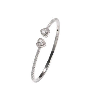 Twin Heart Bangle - GOLD & SILVER - MIX & MATCH 3 for $75