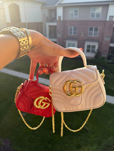 "DOUBLE G" Purse WHITE & RED