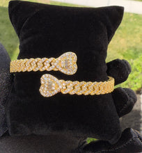 Load image into Gallery viewer, Double Heart Bangle - GOLD &amp; SILVER - MIX &amp; MATCH 3 for $75
