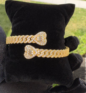 Double Heart Bangle - GOLD & SILVER - MIX & MATCH 3 for $75