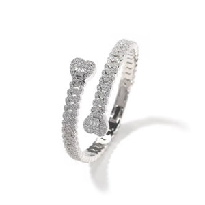 Double Heart Bangle - GOLD & SILVER - MIX & MATCH 3 for $75