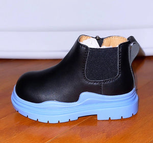 “STOMPER” BOOTS- BLACK & BLUE